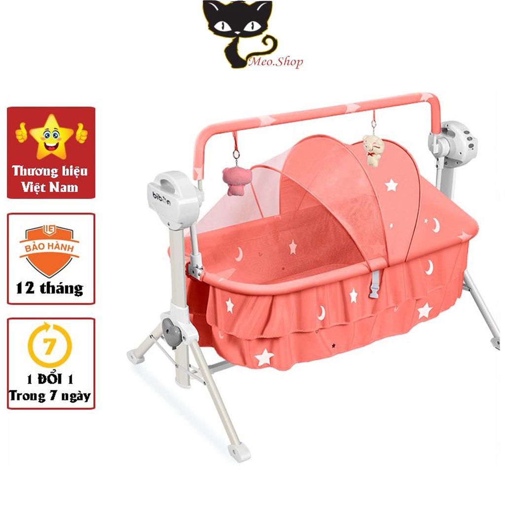 Nôi Trẻ Em Rung Tự Động BIBON an toàn. Cũi diện cho bé thương hiệu Việt Nam giúp phát triển trí tuệ bé - Bảo hàng 1 năm.