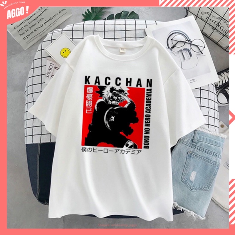 Áo thun tay lửng in hình Bakugou Katsuki anime My Hero Academia nam nữ đủ size mới nhất