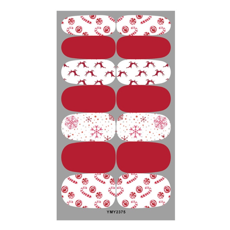 Miếng Dán Trang Trí Móng Tay Họa Tiết Bông Tuyết Giáng Sinh 14 Kiểu DIY