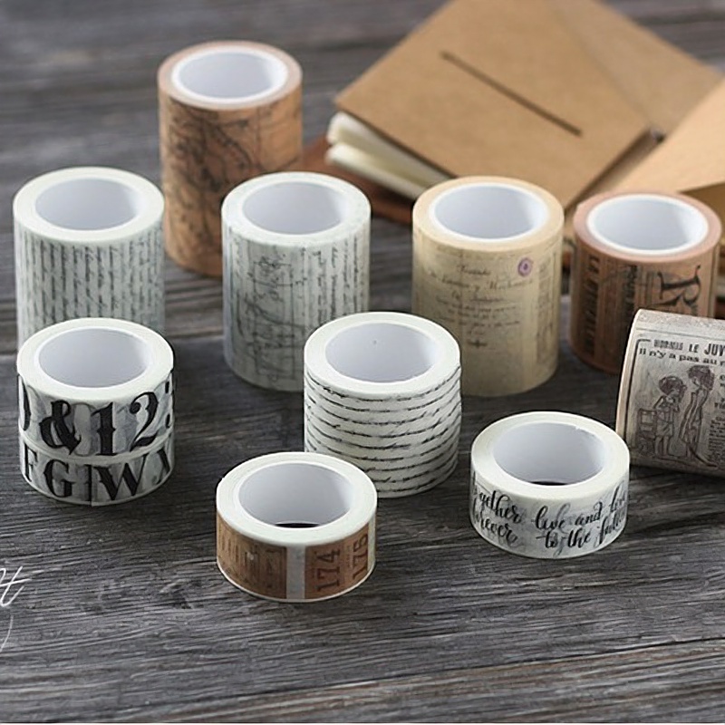 Washi tape vintage caro trang trí sổ retro HD4-K89 DIY Crafts, Scrapbook, Journal, Diary, Planner, Wal Seal Ect