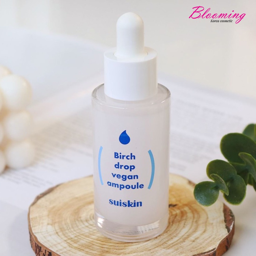 Tinh chất thuần chay chiết xuất bạch dương giảm mụn, phục hồi da Hàn Quốc Suiskin Birch Drop Vegan Ampoule 35ml