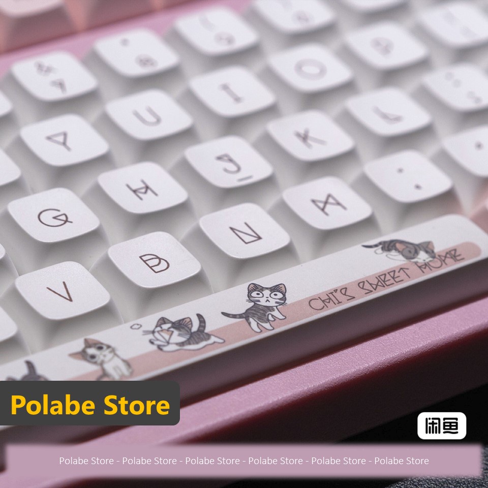 Keycap Chibi Cat XDA Thick PBT, keycap bàn phím cơ nhiều nút cân nhiều layout - Polabe Store