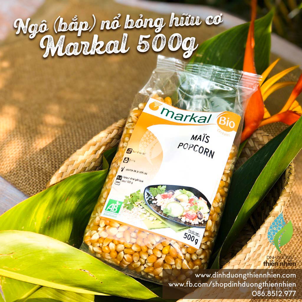 Hạt Bỏng Ngô (Bắp) Nổ Hữu Cơ Markal Organic PopCorn, 500g