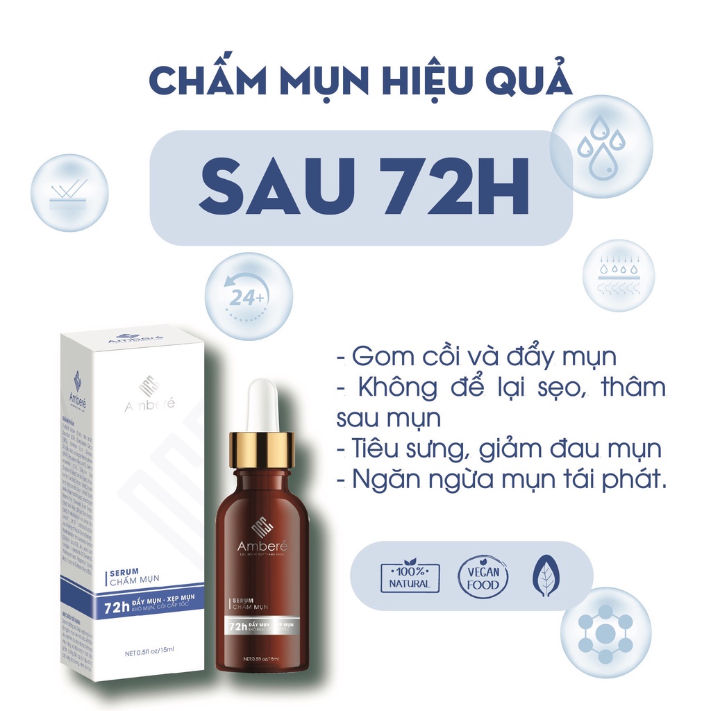 Serum chấm mụn Amberé đẩy mụn ẩn xẹp mụn giảm xưng đỏ không gây kích ứng dung tích 15ml