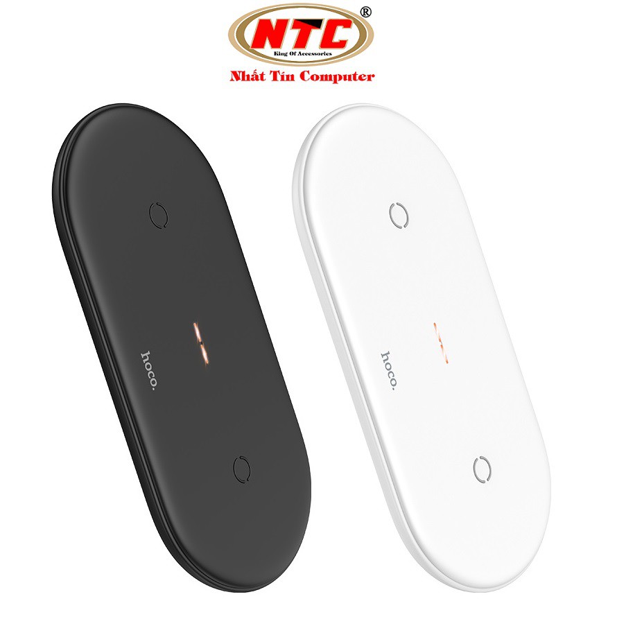 Đế sạc không dây 2-in-1 Hoco CW23 max 10W dành cho điện thoại, tai nghe bluetooth đôi