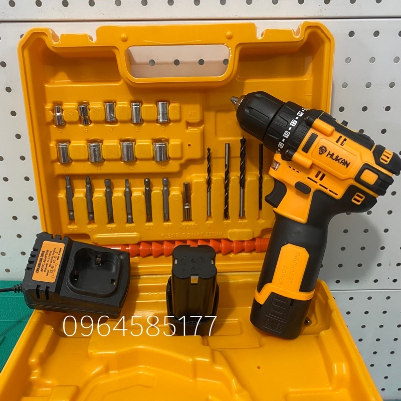 Máy Khoan Pin HUKAN HK - XC5 18v Động Cơ Không Chổi Than  Pin 4cell Đầy Đủ Đồ Nghề Bảo Hành 6 Tháng