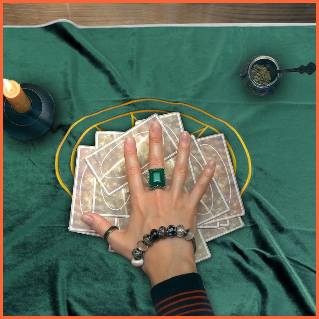 Khăn Trải Bàn Kèm Túi Đựng Thẻ Bài Tarot Hình Vuông Tiện Dụng