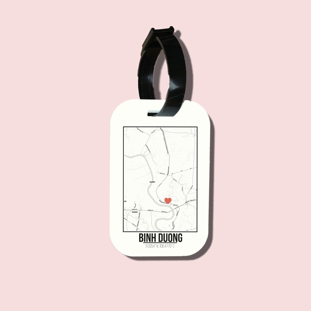 Travel tag cho túi xách/balo du lịch in hình Love City Vietnam - Binh Duong