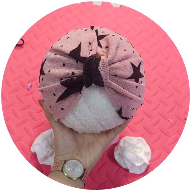 Turban nhũ hồng ( mẫu hè sz 0-6m)