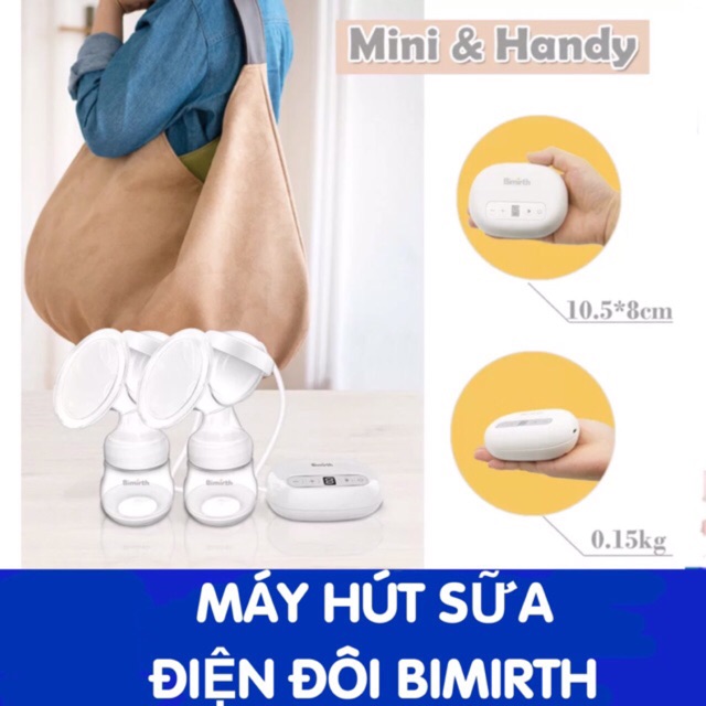 Máy hút sữa điện đôi Bimirth Anh Quốc - Bảo hành 12 tháng chính hãng - Tặng 10 túi trữ sữa