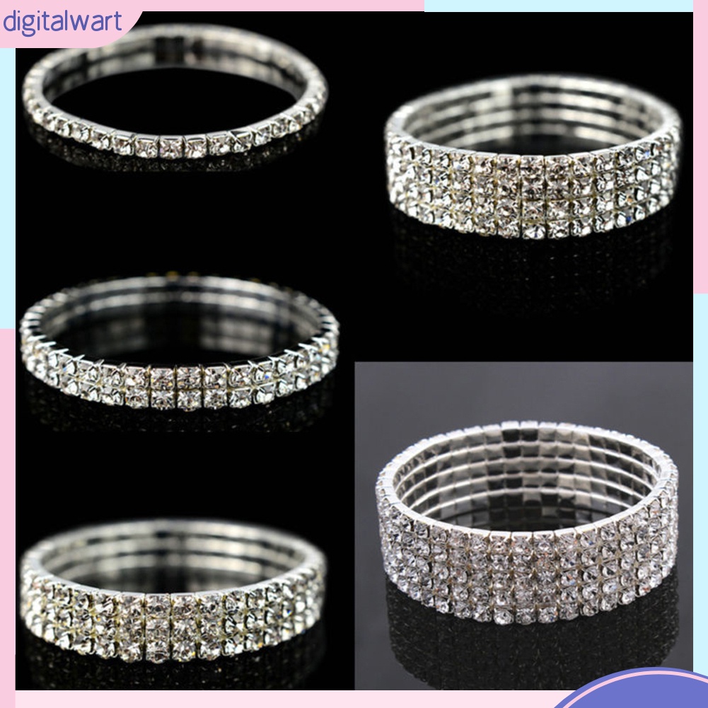 Vòng đeo tay đính trang trí kim cương giả thanh lịch dành cho nữ