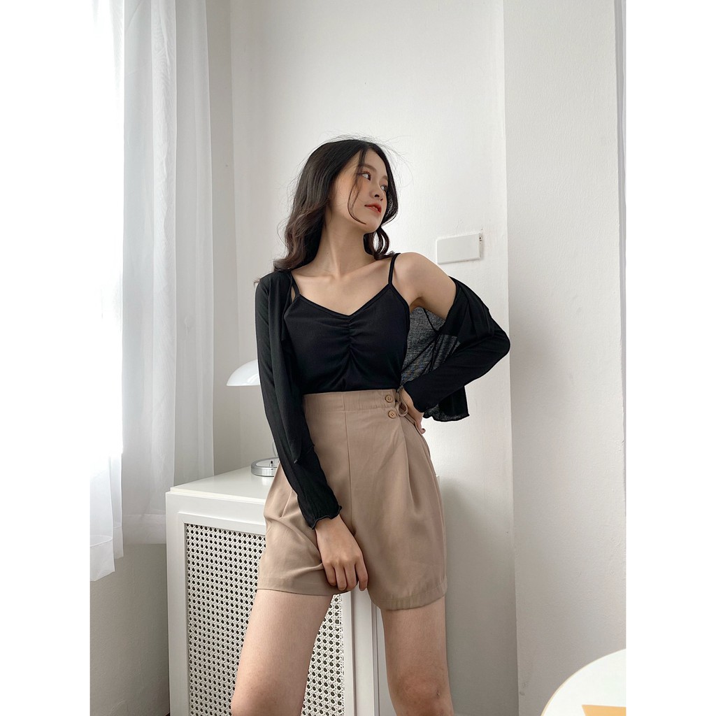 SET CARDIGAN ÁO DÂY NHÚN