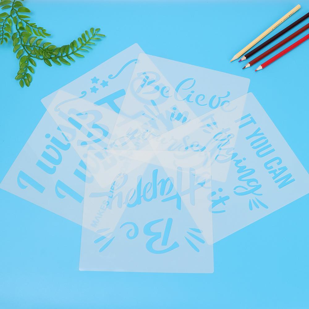 Bộ 9 Khuôn Tô Màu Họa Tiết Chữ Cái Có Thể Tái Sử Dụng