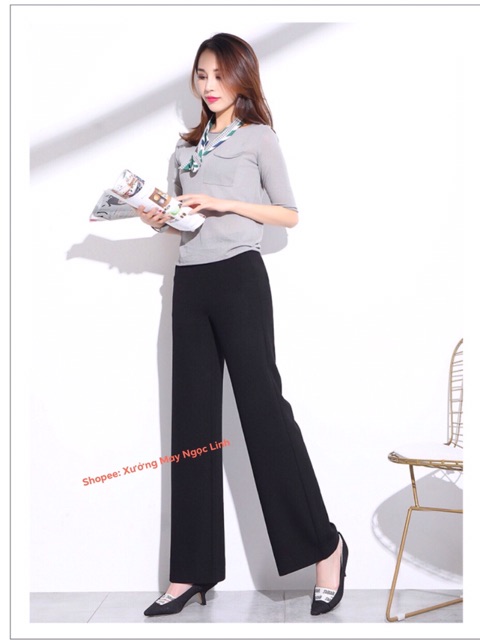 FS50K_Quần Culottes dáng dài cạp khóa chìm