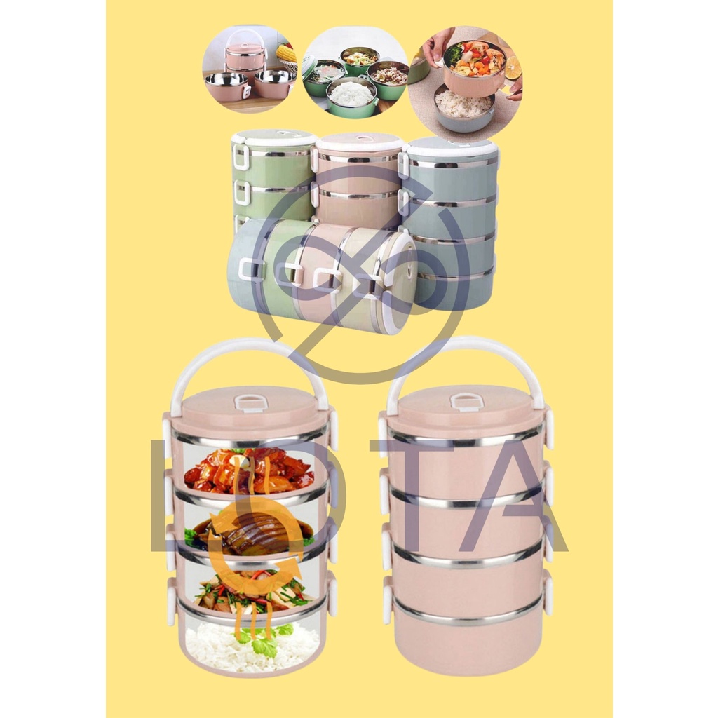 CAMEN 4 TẦNG CAO CẤP, dụng cụ chứa đựng thức ăn, gà mên gào mên cà men, đồ mang cơm canh đi làm học, food container
