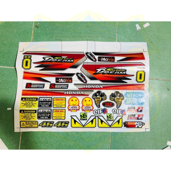 ( Quí khách vui lòng mang ra tiệm cho thợ dán ) Tem DREAM ĐỎ CAM