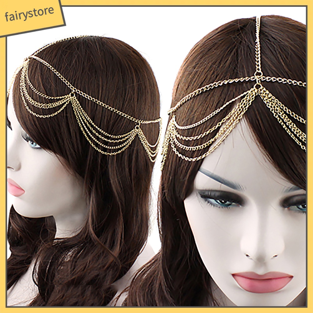 Vòng Cài Tóc Nhiều Lớp Đính Tua Rua Thời Trang