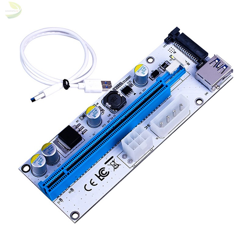 Cáp Chuyển Đổi Pci-E Pci Express Riser 1x Sang 16x Usb 3.0 Sata Sang 4pin Ide Molex 6 Pin Cho Bitcoin Mining