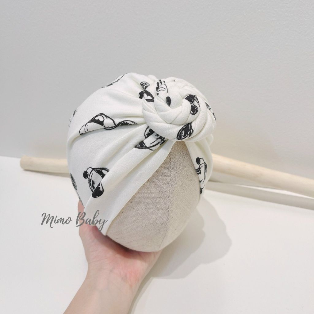 Mũ nón turban cho bé gái họa tiết chuột mickey 5-10kg mimo baby MTB32