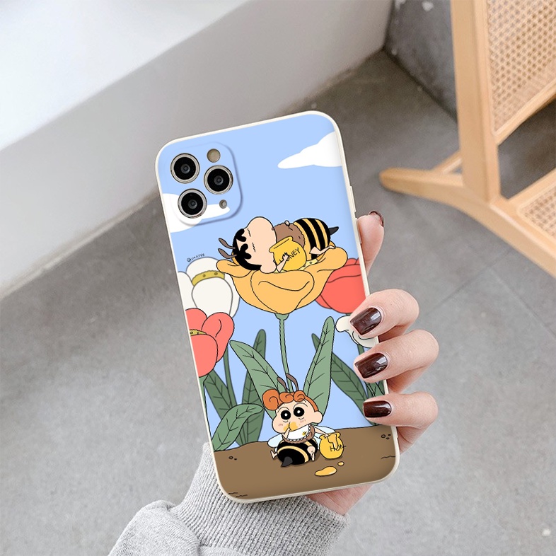 Ốp iphone cạnh vuông Chú ong S.H.I.N dễ thương cho ip 6/8/7/plus/x/xr/xsmax/12 pro max/11pro max/13 pro max-nt066