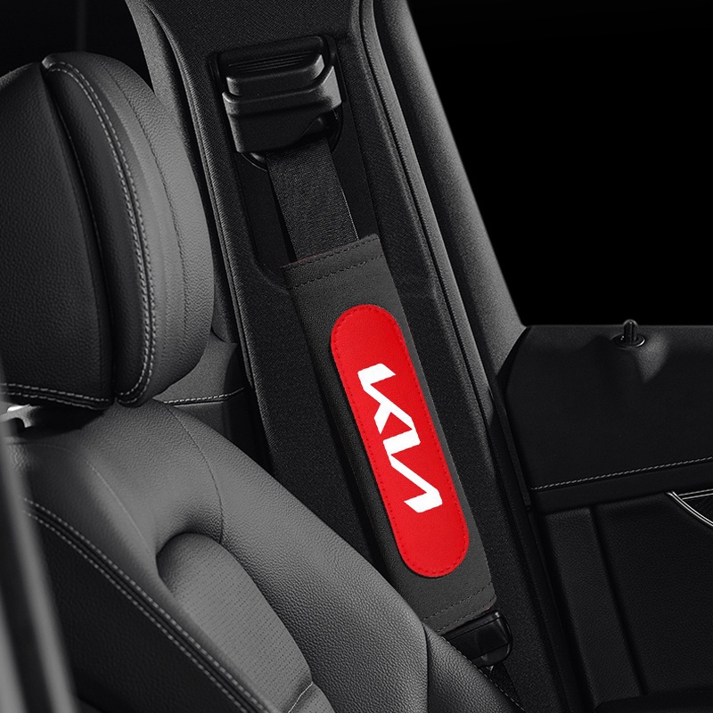 Set 2 Đệm Da Lộn Bọc Dây Đai An Toàn Xe Hơi KIA Morning Seltos K3 Carens Forte Cerato Soluto Forte Sportage Spectra Picanto RIO Carnival