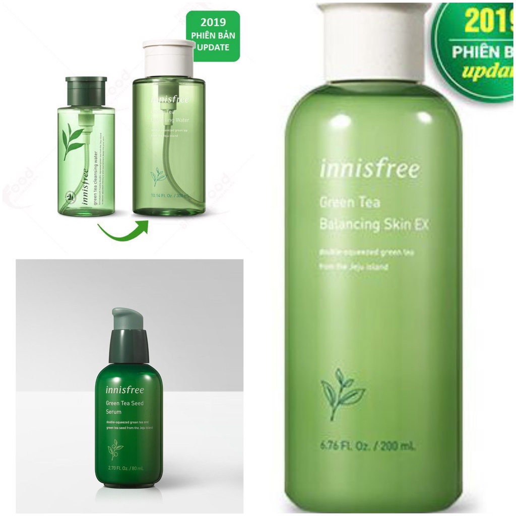 Combo 3 sản phẩm dưỡng da trà xanh innisfree