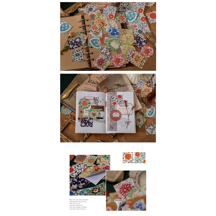 Bộ Sticker / Hình dán Hoa Cổ Điển (45 Hình)