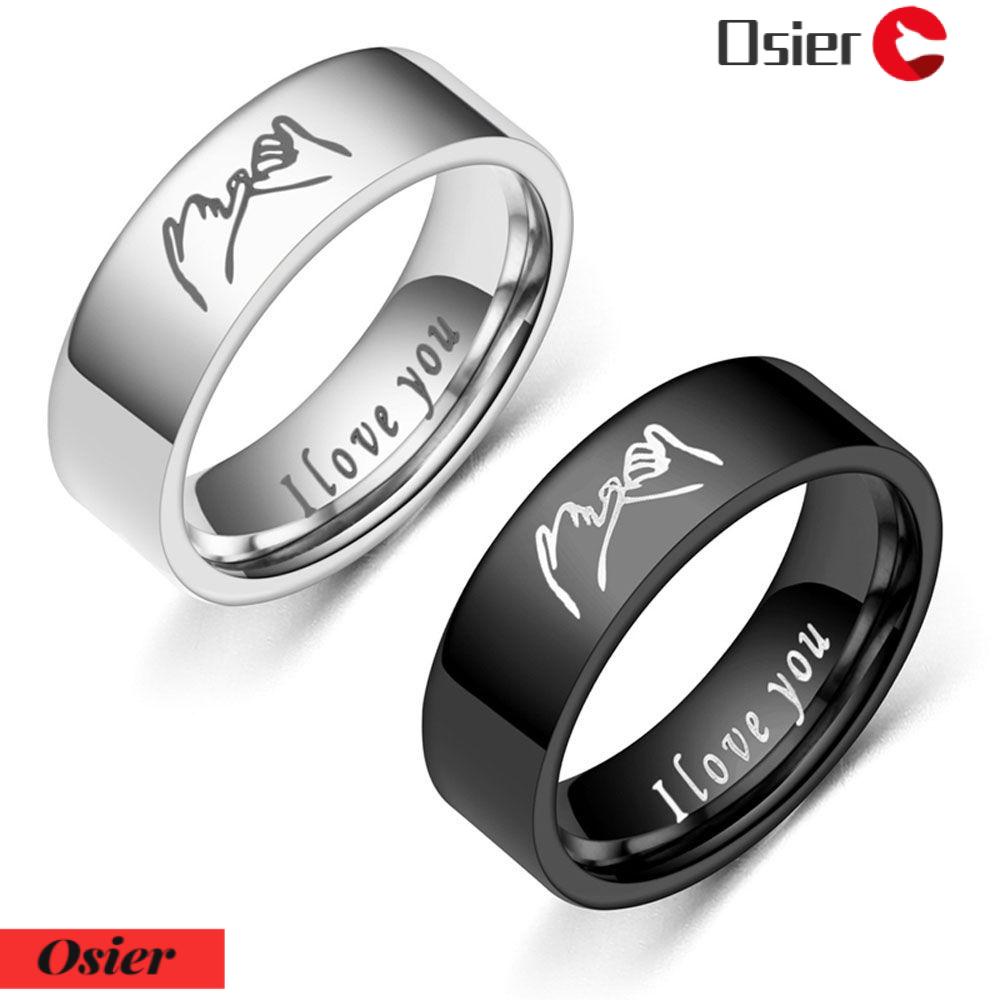 Osier 1 Nhẫn Đeo Tay Màu Trắng Đen Thời Trang Cho Cặp Đôi