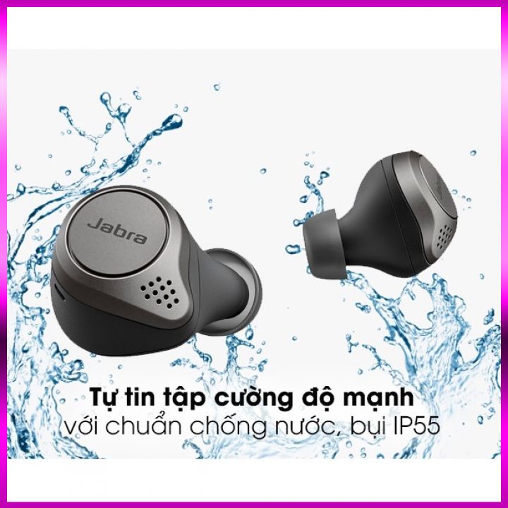 Tai nghe bluetooth không dây Jabra siêu Bass, chống bụi, chống nước, đàm thoại thời gian sử dụng lên đến 28h