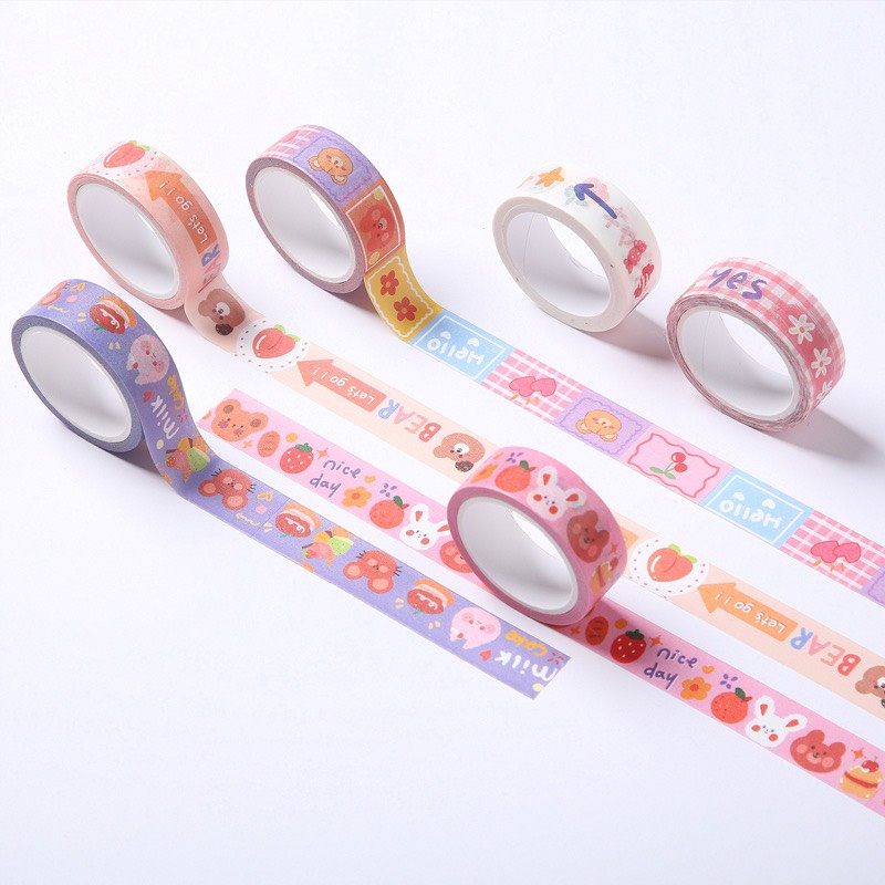 Set 10 Cuộn Băng Dính WASHI Trang Trí Xinh Xắn