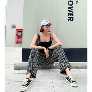 Bigsize  [GIÁ SỈ TẬN GỐC] Quần kẻ caro ống rộng🌸 Quần suông ống rộng kẻ sọc dáng dài cạp cao SIÊU HOT 🌸