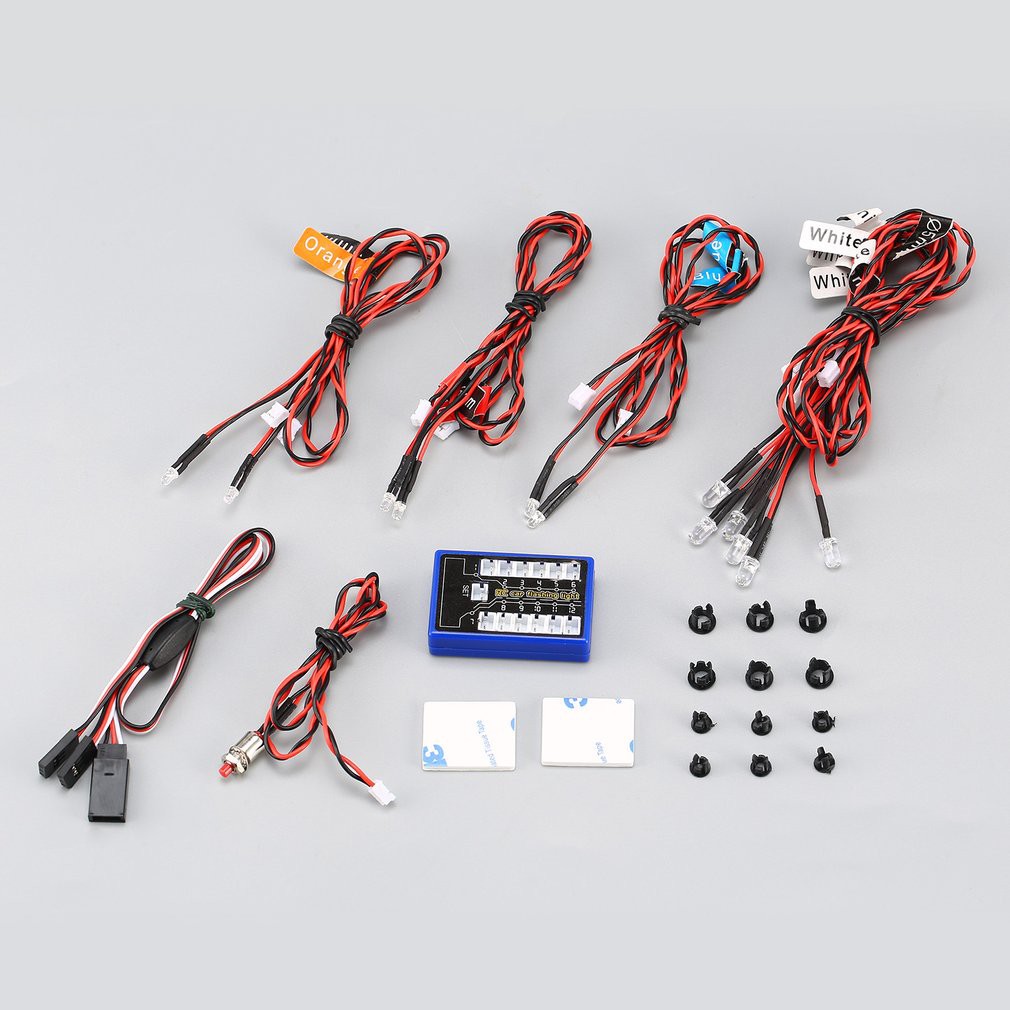 Bộ đèn siêu sáng cho xe điều khiển từ xa 1/10 1/8 RC HSP CC01 SCX10 kèm phụ kiện