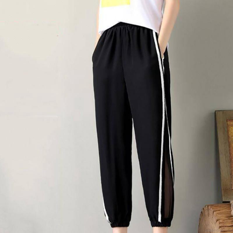 Quần ống túm dài 9 tấc ống rộng lưng thun thời trang cho nữ