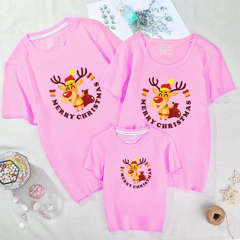 Áo Thun Tay Ngắn In Hình Giáng Sinh 2022 95 Cotton Cho Cặp Đôi