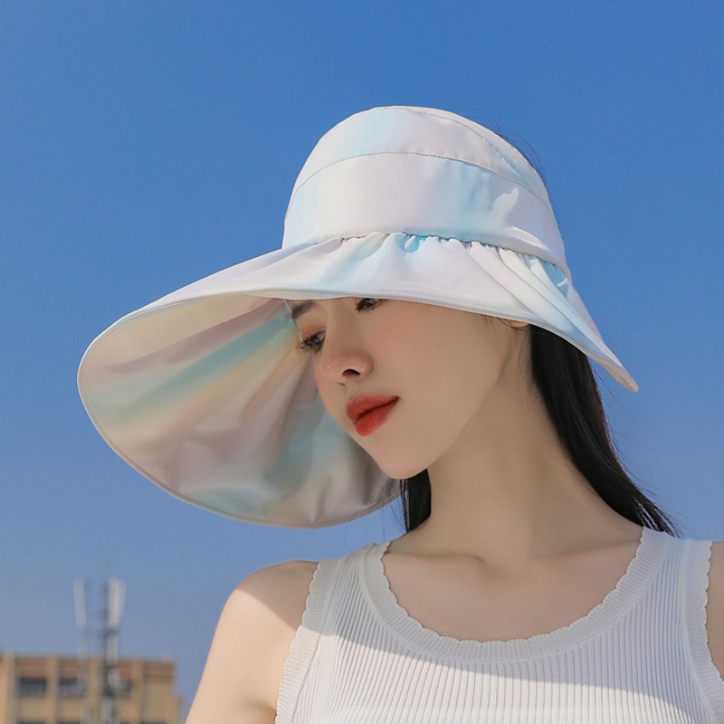 Xiangbao Nón Rộng Vành Hở Chóp Chống Tia UV Màu Cầu Vồng Thời Trang Mùa Xuân S
