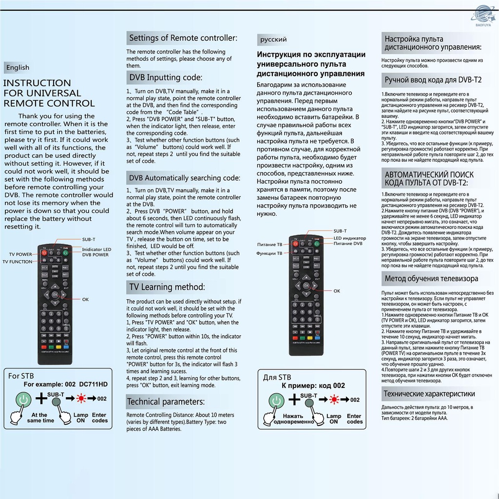 Điều Khiển Từ Xa Dvb-T2 Cho Tv Thông Minh Hdtv Smart Tv Box Đen