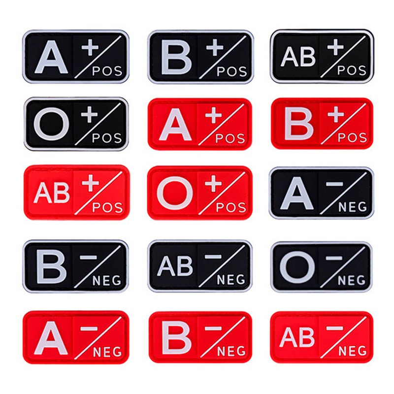 Miếng Dán PVC 3D Phát Sáng A + B + AB + O + Dương Cực A-B-AB-O-Negative NEG