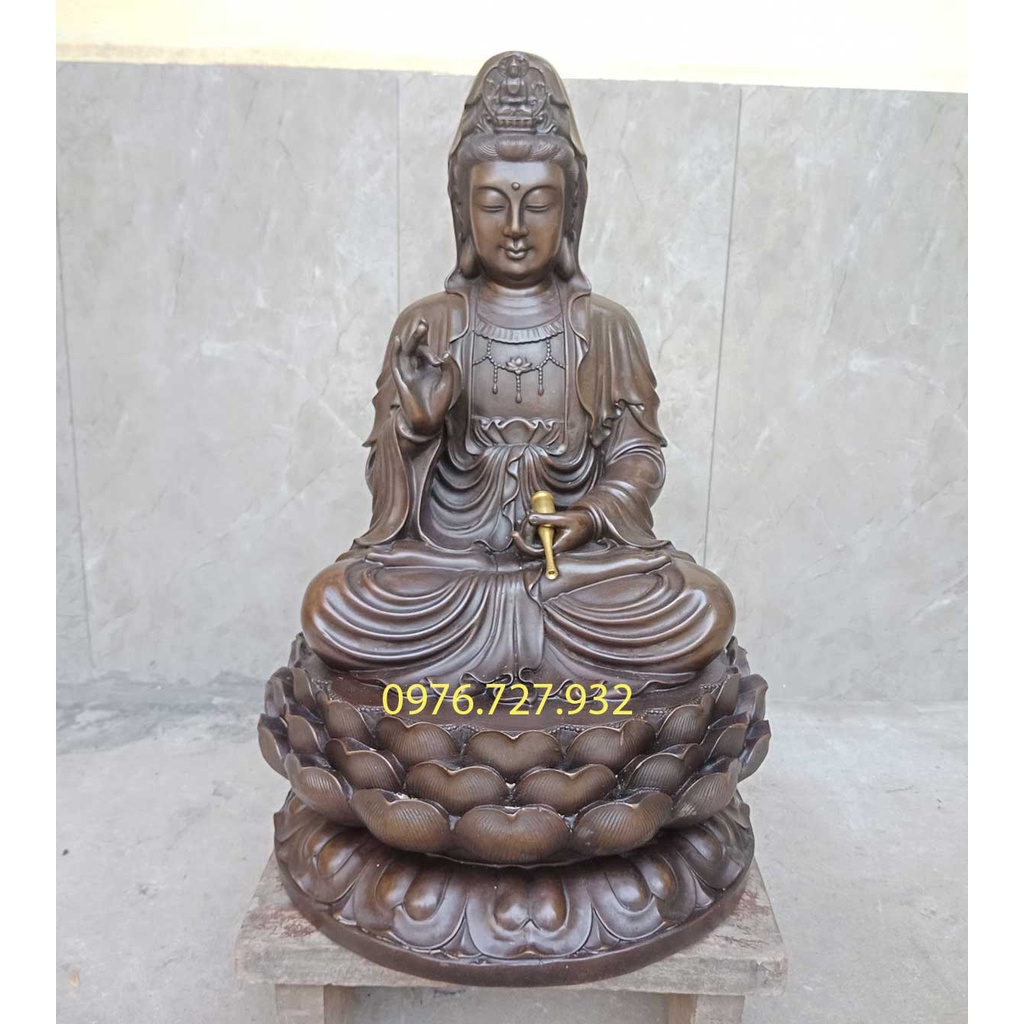 Mẫu tượng phật bà quan âm bồ tát cao 48cm, tượng quan âm bồ tát bằng đồng