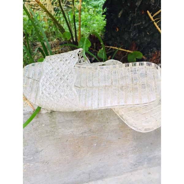 Dép nhựa trong trộn kim tuyến quai ngang đan lưới cho nữ Hp 102