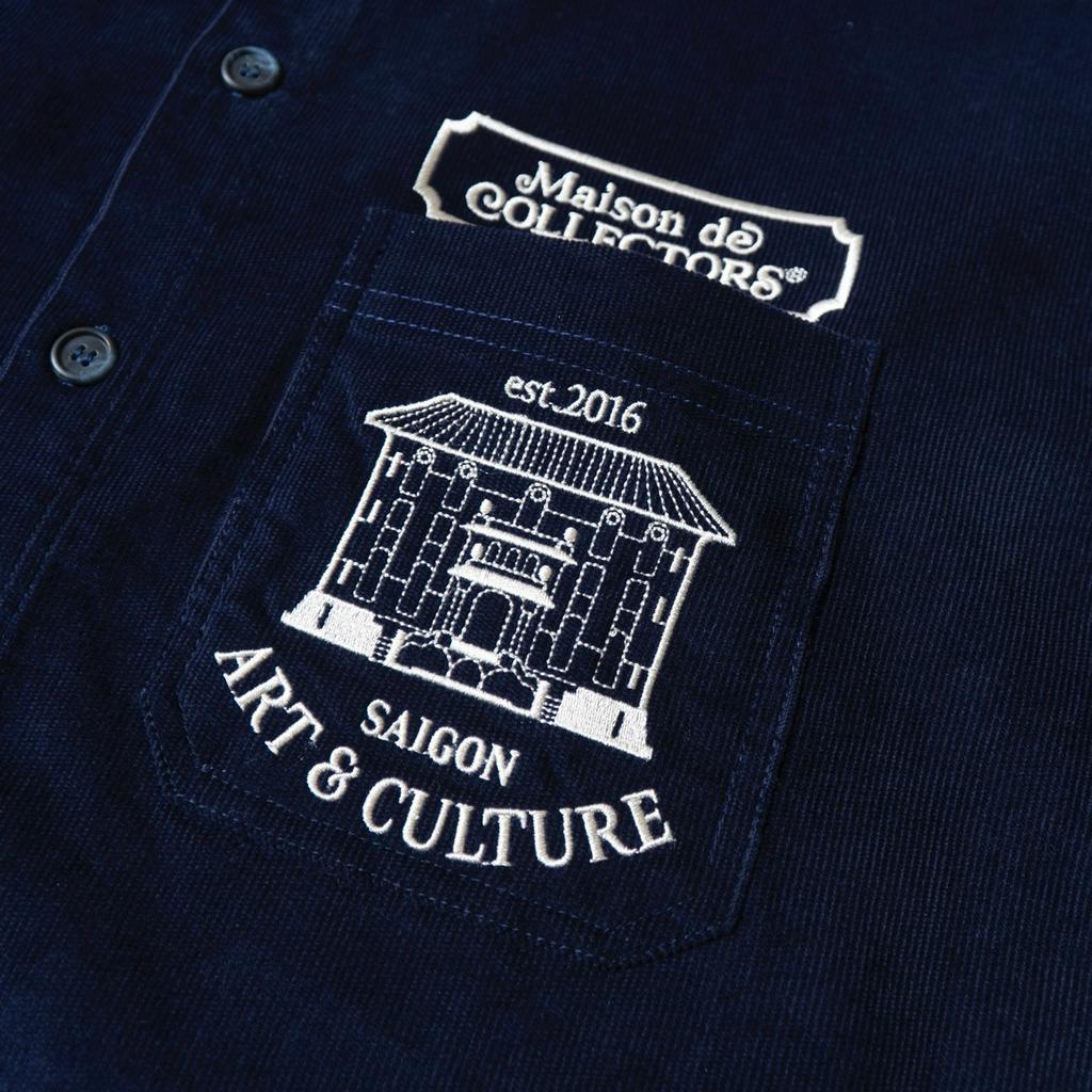 Áo sơ mi nhung tăm Navy Collectors Maison Explorer Shirt