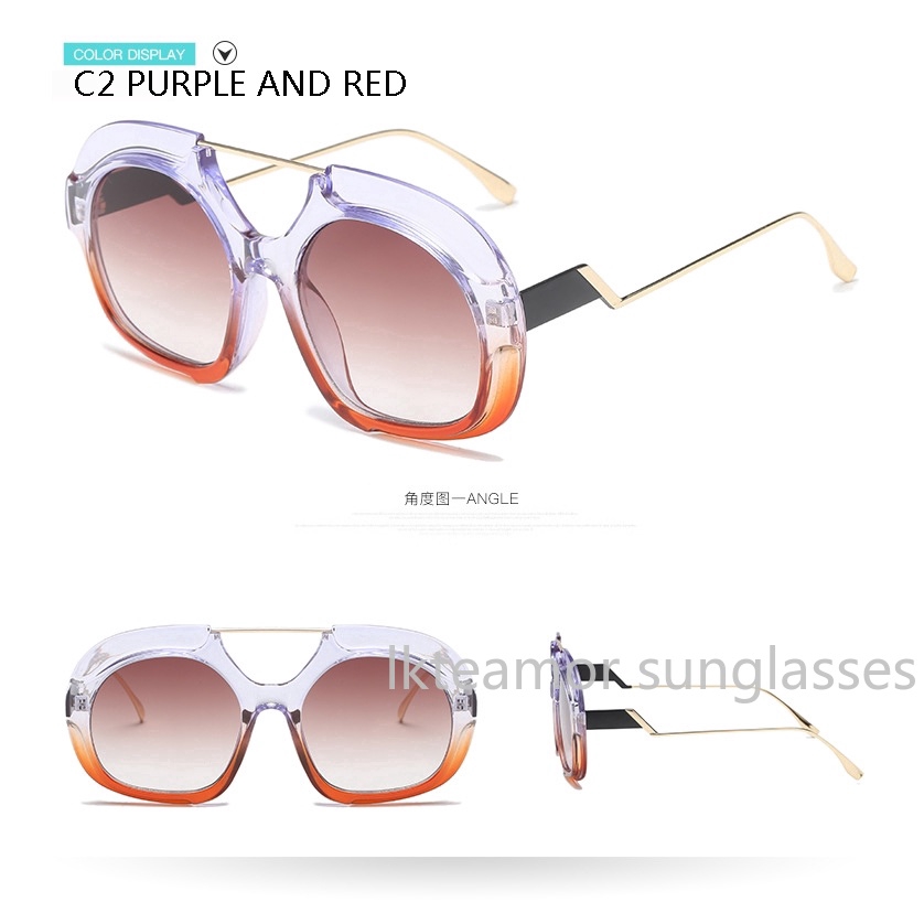 Kính râm oversize tròng lớn màu gradient