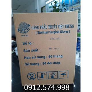 10 đôi Găng tay phẫu thuật tiệt trùng nhãn hiệu MERUFA
