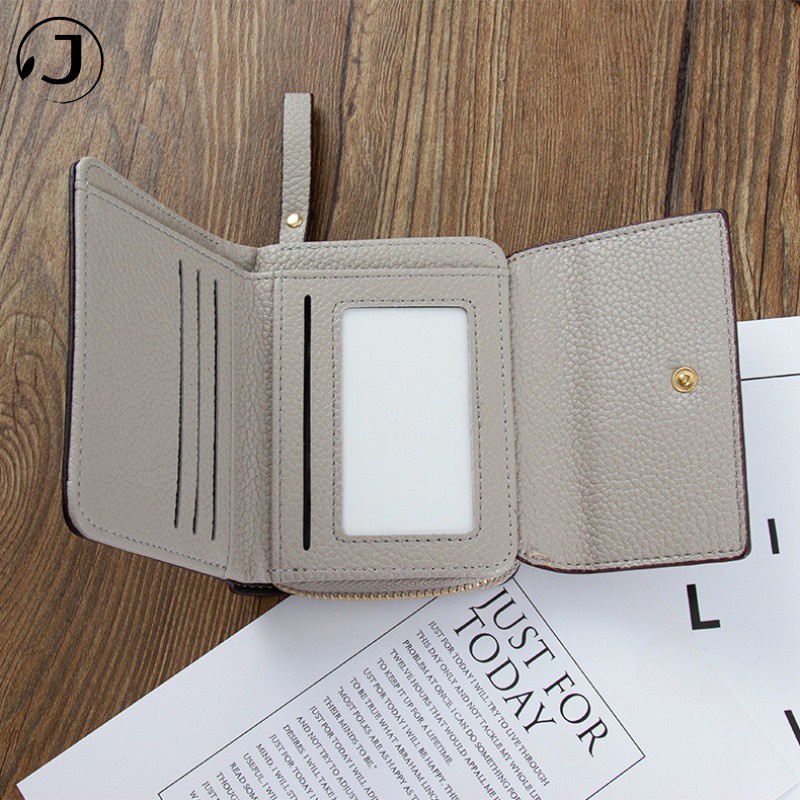 KAITIFEI Ví ngắn mini cầm tay đẹp da gập cao cấp hợp thời trang trẻ trung cho nữ