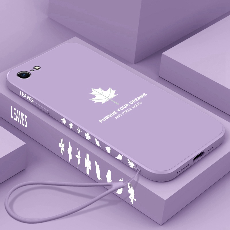 Ốp điện thoại hình lá phong có dây đeo thích hợp cho IPHONE 13 PRO 13 PRO MAX 11 11PRO 11PRO MAX 12 12PRO 12PRO MAX 7 8