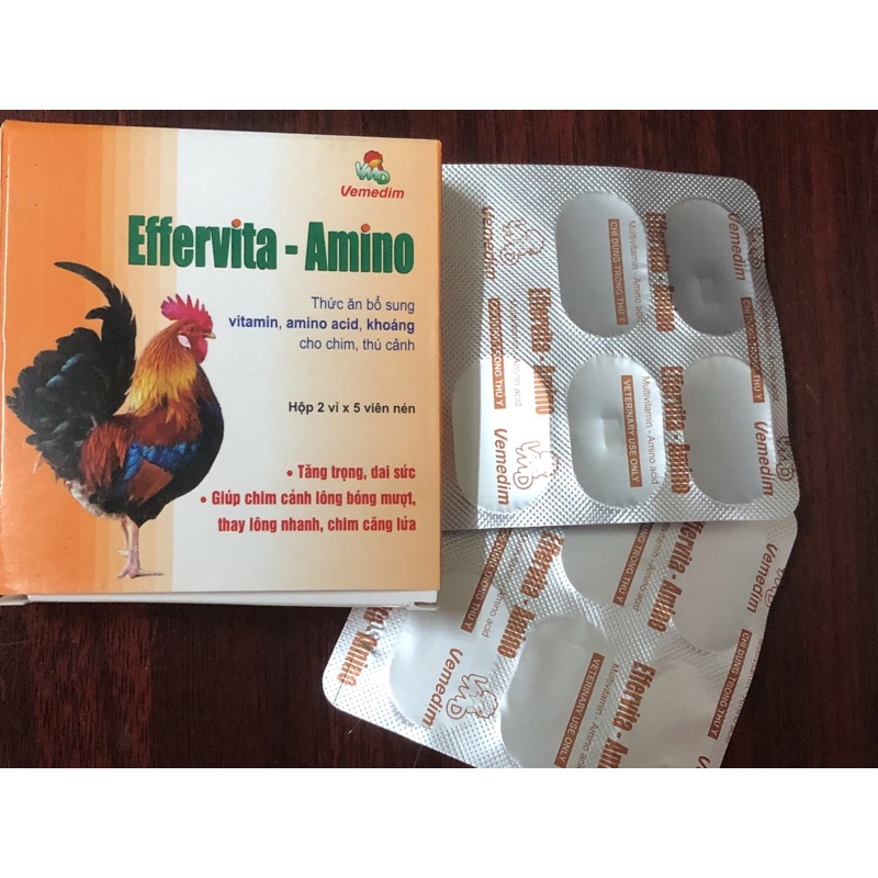Effervita-Amino viên bổ sung vitamin cho chim căng lửa, gà và thú cảnh khoẻ mạnh