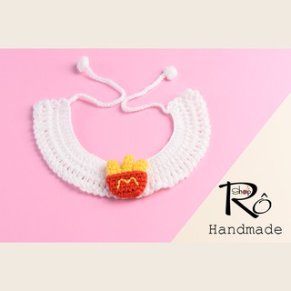 Dây đeo cổ chó, mèo hình khoai tây chiên Mcdonald, yếm len cho thú cưng [Hàng sẵn]