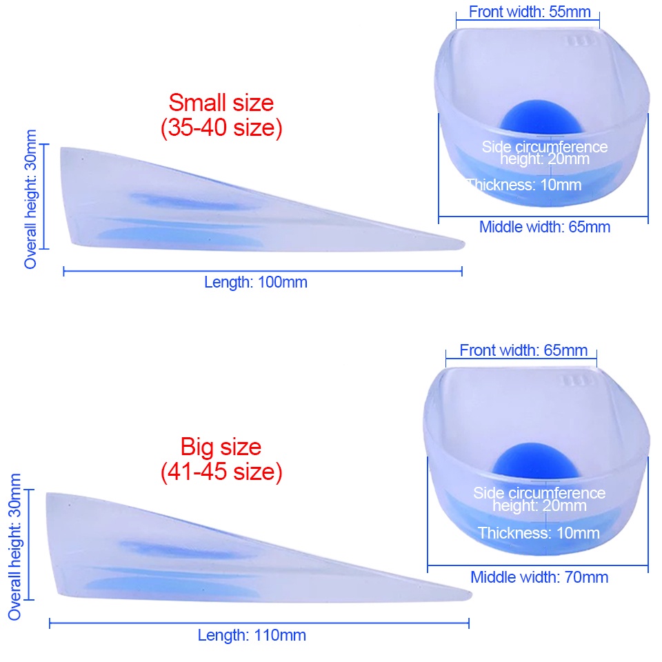 Cặp Đế Lót Giày Bằng Silicone Trong Suốt Chống Sốc Chống Trượt Hấp Thụ Sốc