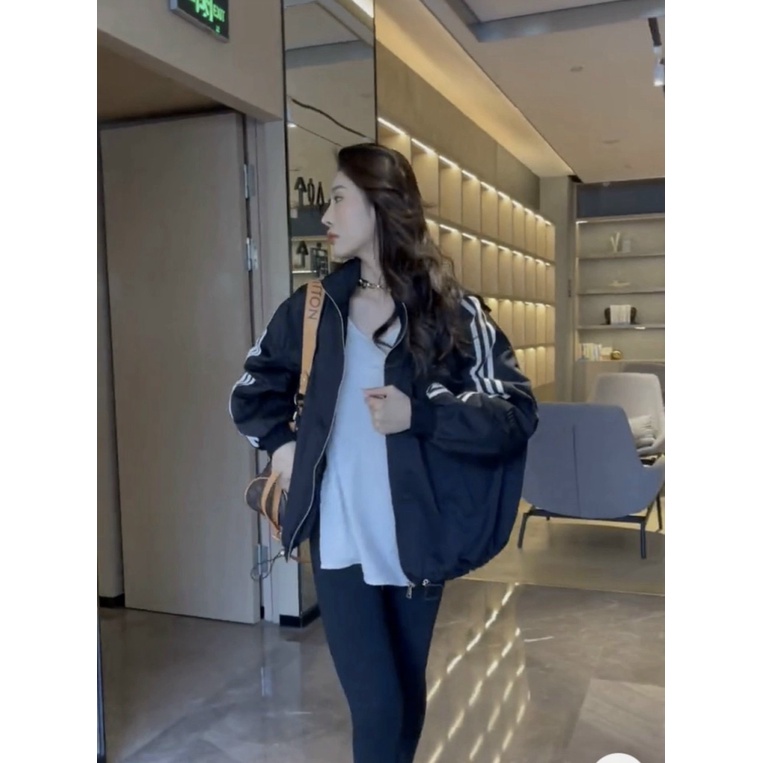 (Free Ship) Áo Khoác Nữ PHối Sọc Tay Cổ Cao Có Nón Có Dây Rút Eo Thời TRang ulang 2022 Shop VLTN