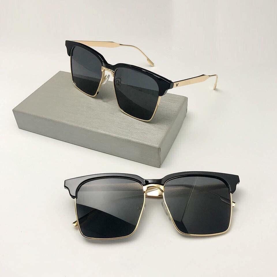 Kính mát nam nữ thời trang mặt kính vuông gọng vàng Chống Tia UV dành cho Nam và Nữ hot tried