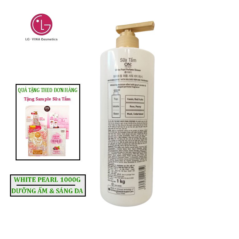 Sữa tắm nước hoa On The Body Perfume White Pearl 1000g